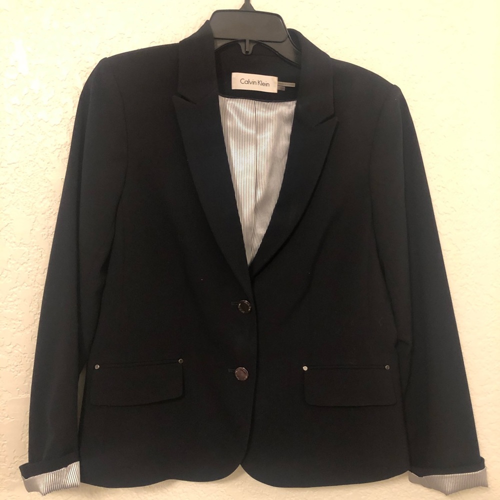 Calvin Klein navy blazer. Size 12P